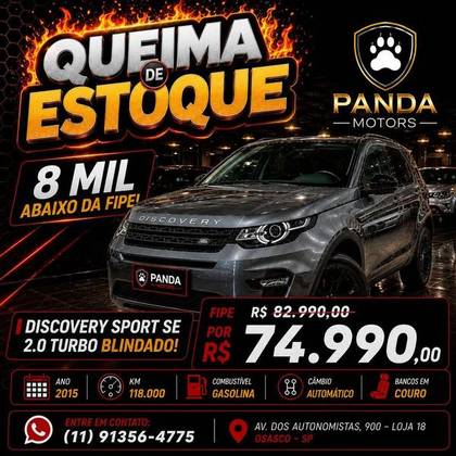 LAND ROVER DISCOVERY SPORT 2.0 16V SI4 TURBO GASOLINA SE 4P AUTOMÁTICO LAND ROVER DISCOVERY SPORT 2.0 16V SI4 TURBO GASOLINA SE 4P AUTOMÁTICO